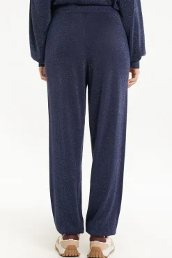 High Waist Coated Fabric Cuffed Joggers - Tracksuits - Women | Tezenis