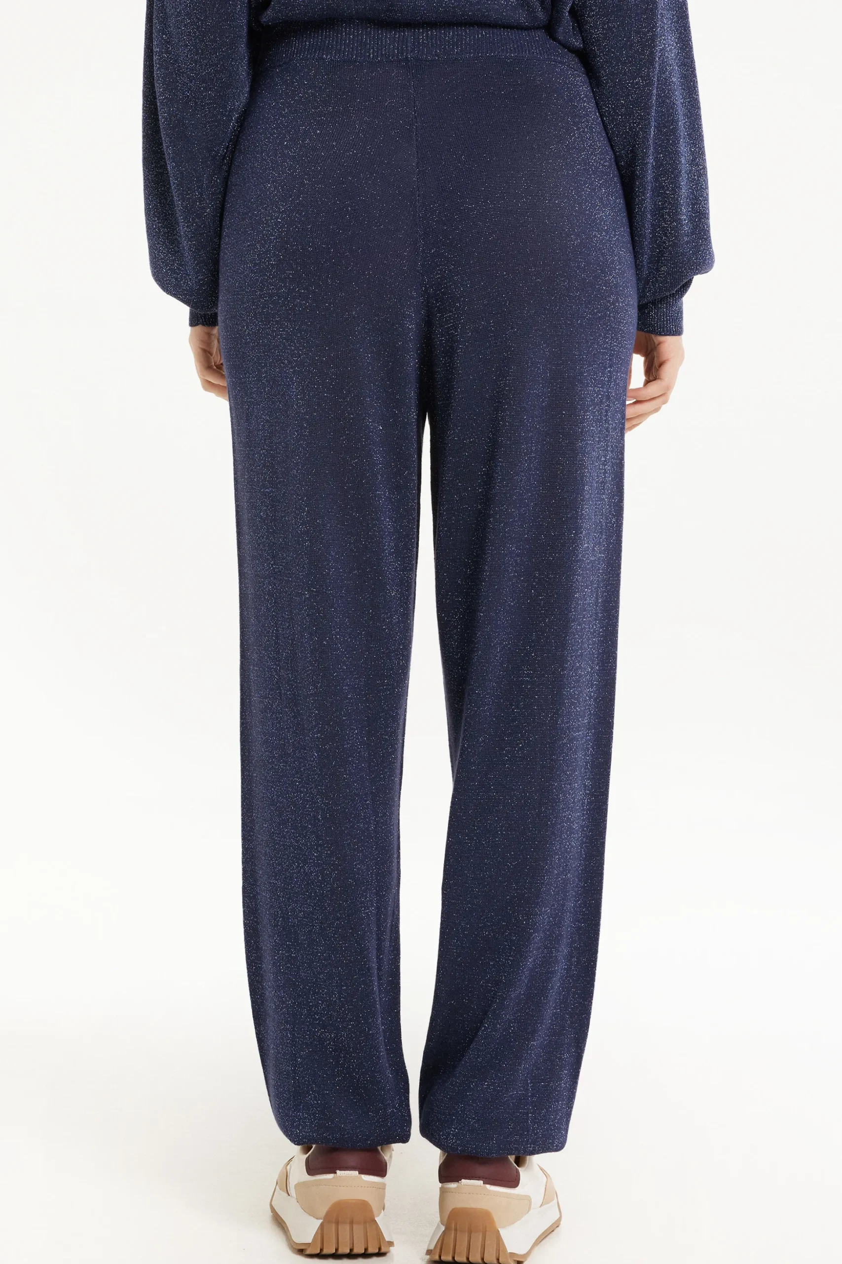 High Waist Coated Fabric Cuffed Joggers - Tracksuits - Women | Tezenis