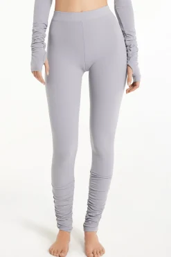 High Waist Soft Microfiber Leggings With Ruching - Pants - Women | Tezenis