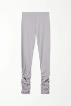 High Waist Soft Microfiber Leggings With Ruching - Pants - Women | Tezenis