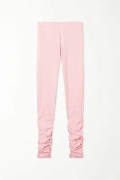 High Waist Soft Microfiber Leggings With Ruching - Pants - Women | Tezenis