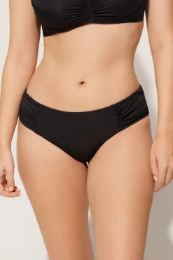 High-Waisted Bikini Briefs In Plain Hues With Side Shirring - Classic - Women | Tezenis