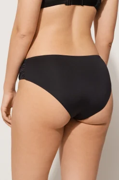 High-Waisted Bikini Briefs In Plain Hues With Side Shirring - Classic - Women | Tezenis