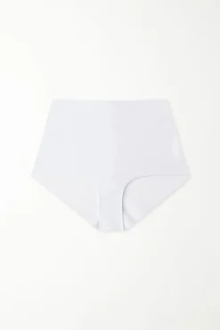 High-Waisted Raw-Cut Microfiber Hipsters - French Cut - Women | Tezenis
