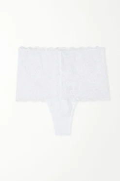 High-Waisted Recycled Lace Boyshorts - French Cut - Women | Tezenis