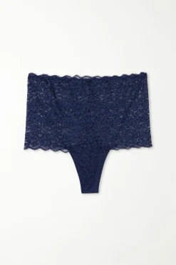High-Waisted Recycled Lace Boyshorts - French Cut - Women | Tezenis