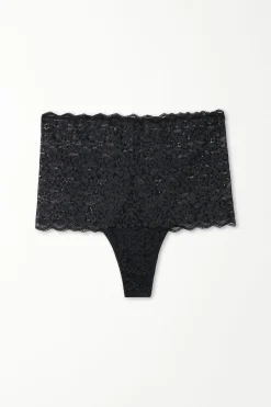 High-Waisted Recycled Lace Boyshorts - French Cut - Women | Tezenis
