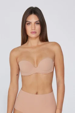 Hold-Up Push-Up Bandeau Bra With Silicone Back - Accessories And Slippers - Women | Tezenis