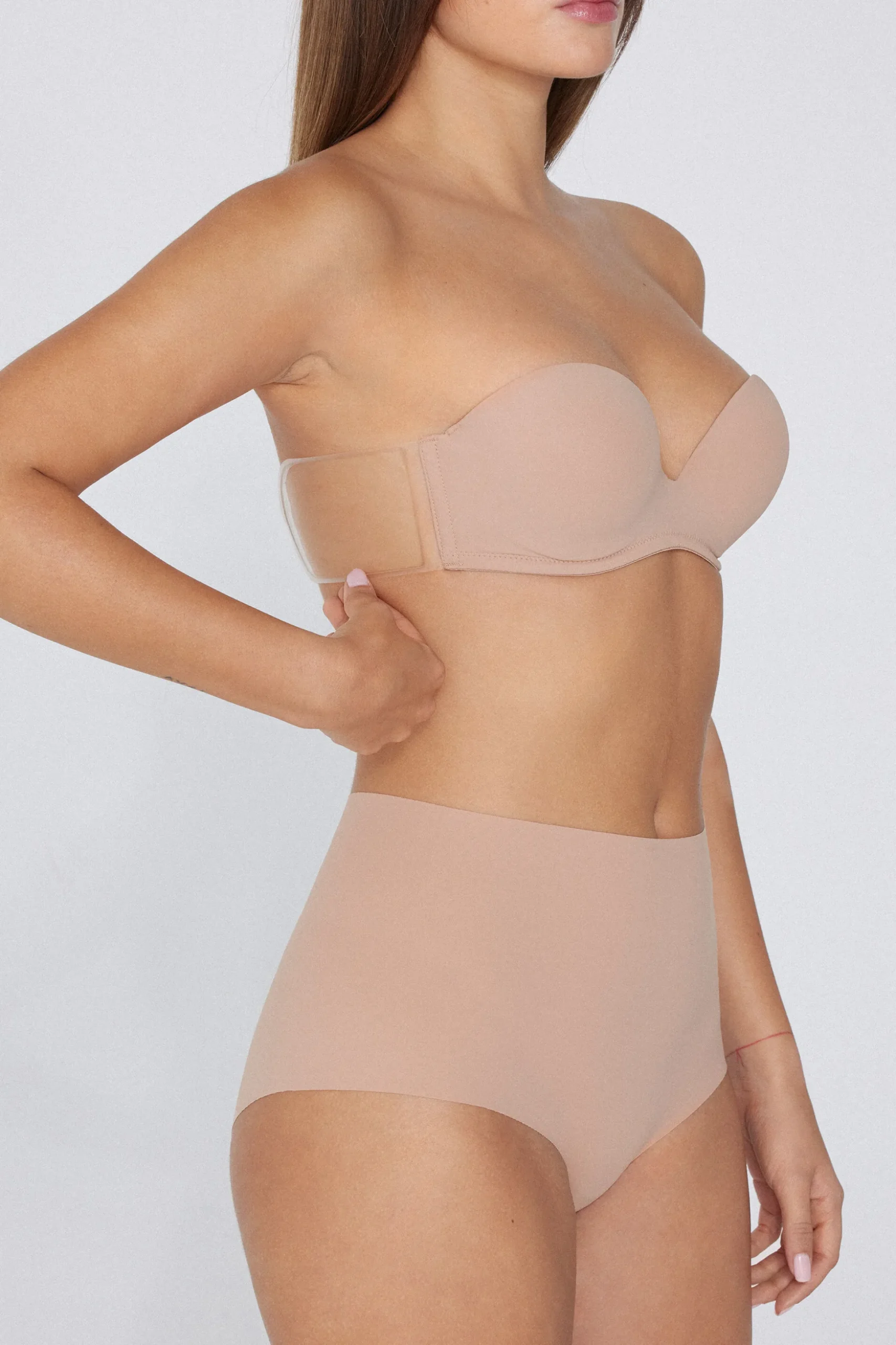 Hold-Up Push-Up Bandeau Bra With Silicone Back - Accessories And Slippers - Women | Tezenis