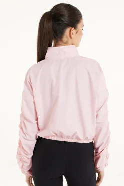 Hooded Technical Fabric Zip Jacket With Ruching - Jackets And Blazers - Women | Tezenis
