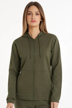 Hoodie Sweatshirt With Zipper And Drawstring - Tracksuits - Women | Tezenis