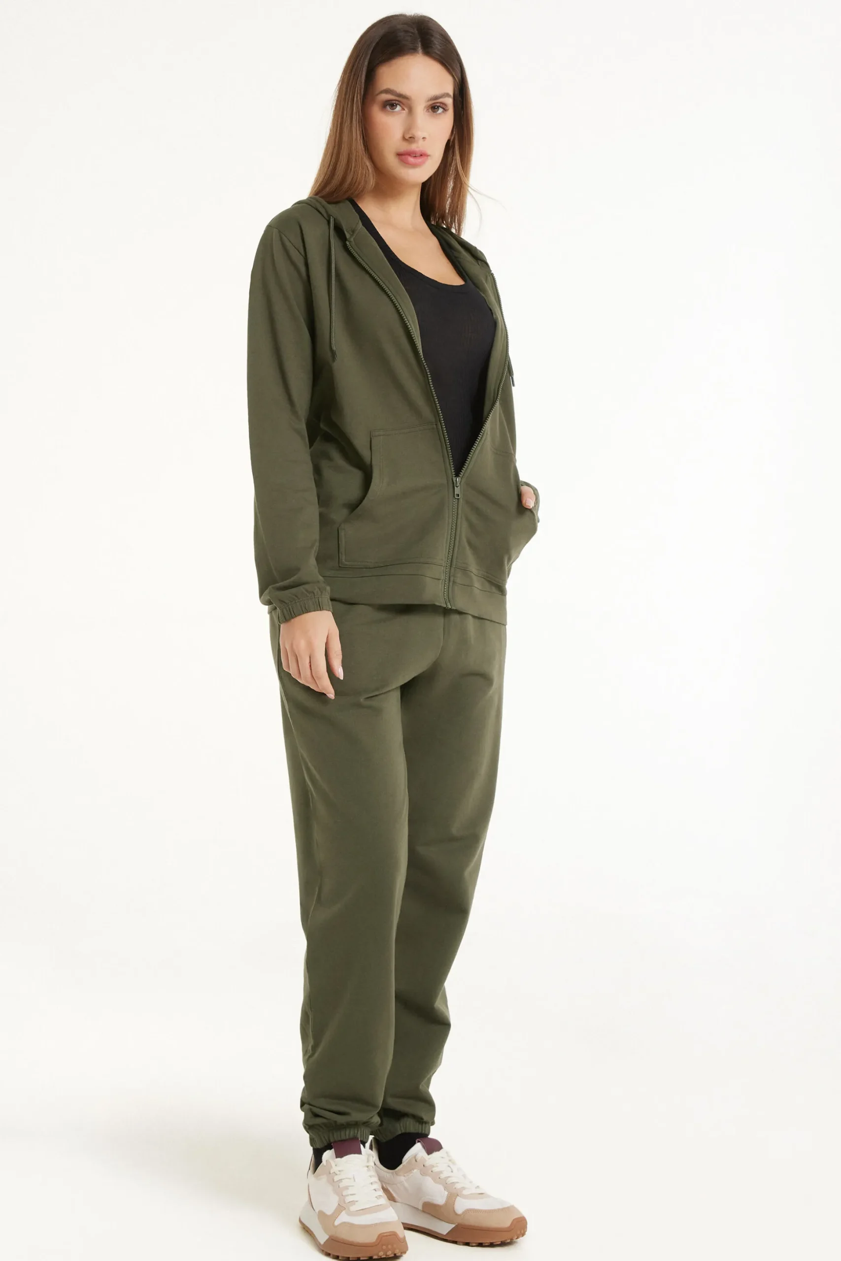 Hoodie Sweatshirt With Zipper And Drawstring - Tracksuits - Women | Tezenis