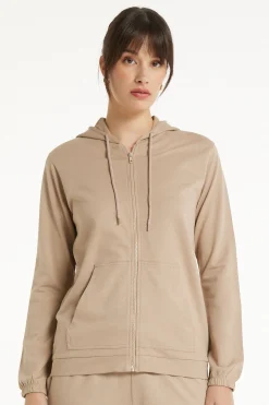 Hoodie Sweatshirt With Zipper And Drawstring - Tracksuits - Women | Tezenis