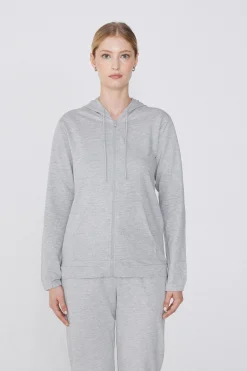 Hoodie Sweatshirt With Zipper And Drawstring - Tracksuits - Women | Tezenis