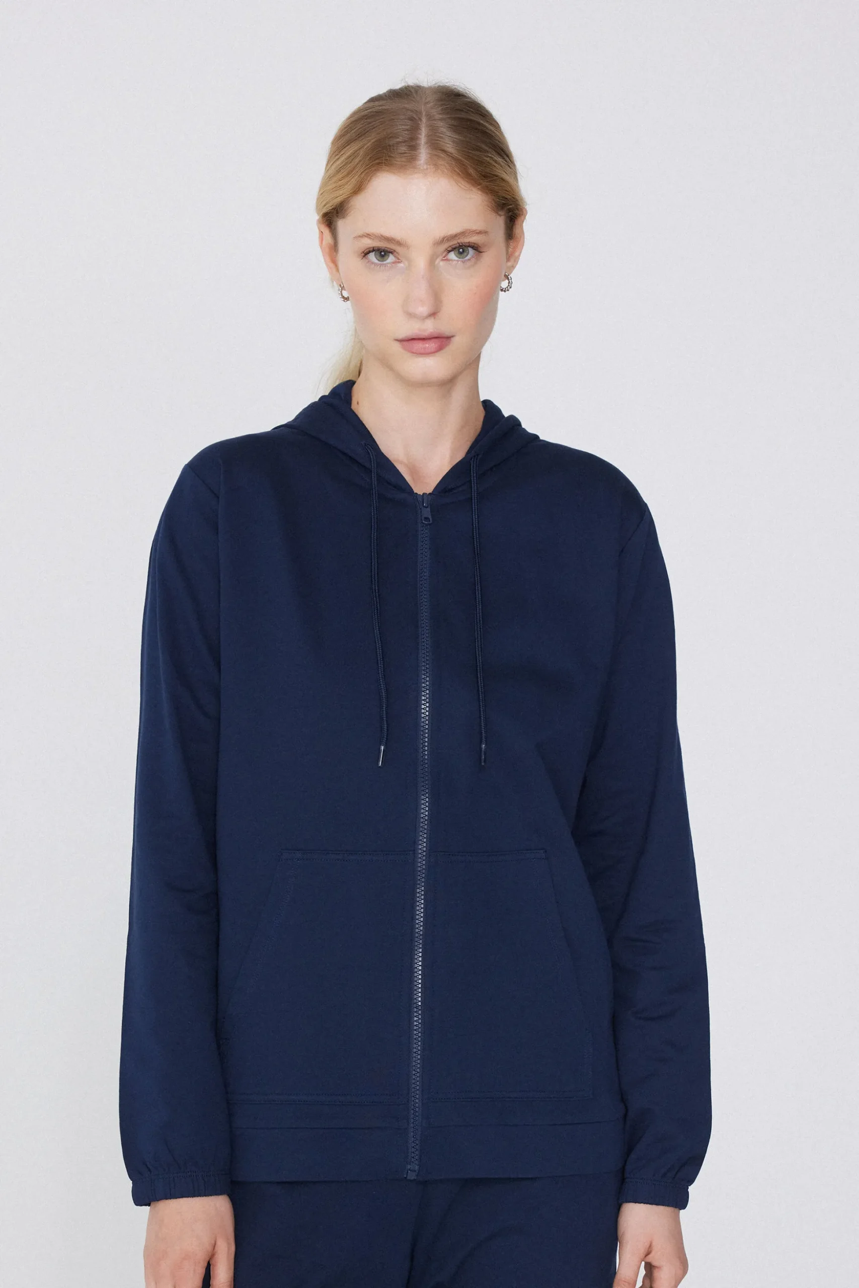 Hoodie Sweatshirt With Zipper And Drawstring - Tracksuits - Women | Tezenis