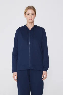 Hoodie Sweatshirt With Zipper And Drawstring - Tracksuits - Women | Tezenis