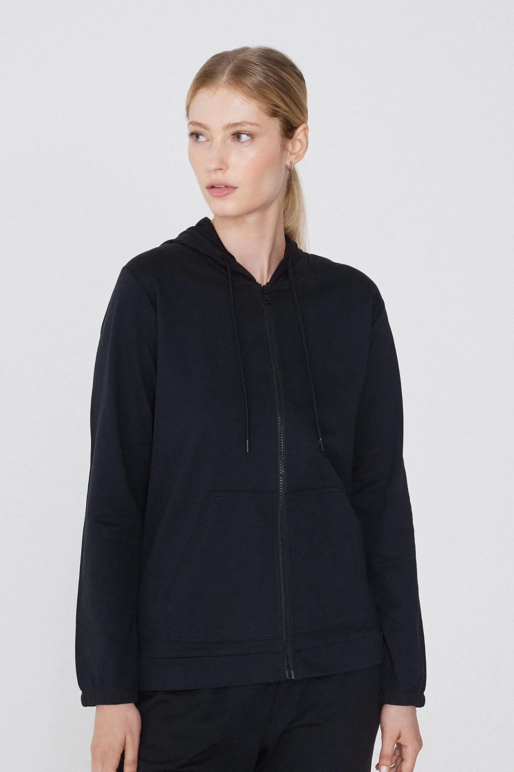 Hoodie Sweatshirt With Zipper And Drawstring - Tracksuits - Women | Tezenis