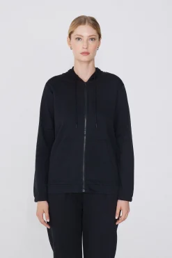 Hoodie Sweatshirt With Zipper And Drawstring - Tracksuits - Women | Tezenis