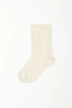 Irregular Ribbed 3/4-Length Socks - Socks - Women | Tezenis