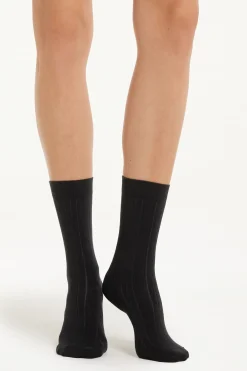Irregular Ribbed 3/4-Length Socks - Socks - Women | Tezenis