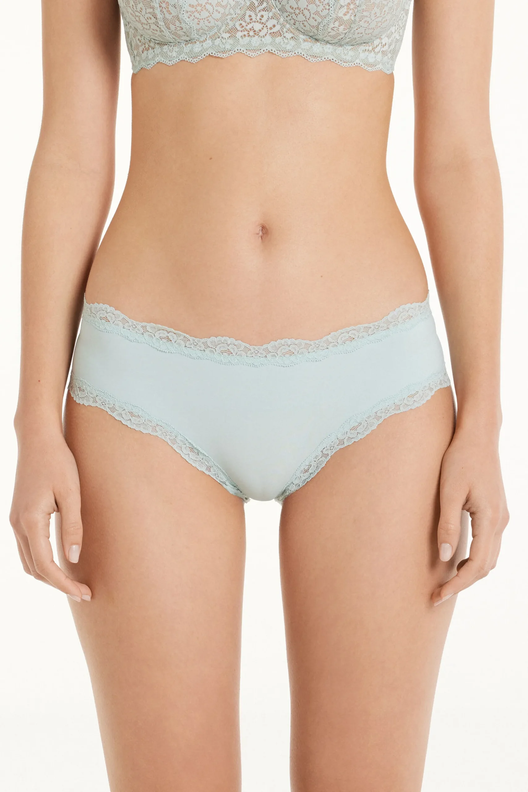 Lace And Microfiber Cheeky Hipster - French Cut - Women | Tezenis