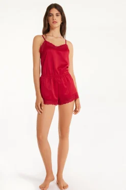 Lace And Satin Shorts - Pajama Sets - Women | Tezenis