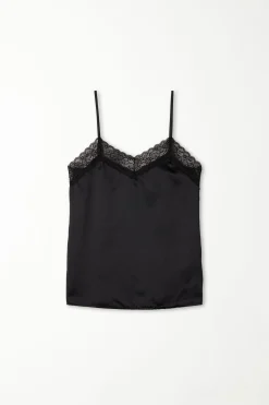 Lace And Satin Tank Top - Pajama Sets - Women | Tezenis
