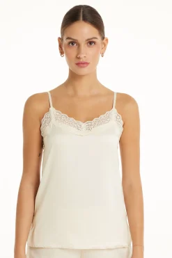 Lace And Satin Tank Top - Pajama Sets - Women | Tezenis
