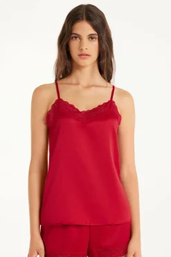 Lace And Satin Tank Top - Pajama Sets - Women | Tezenis