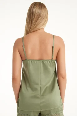Lace And Satin Tank Top - Pajama Sets - Women | Tezenis