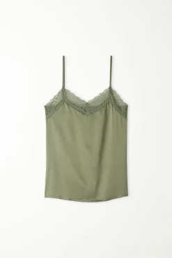 Lace And Satin Tank Top - Pajama Sets - Women | Tezenis