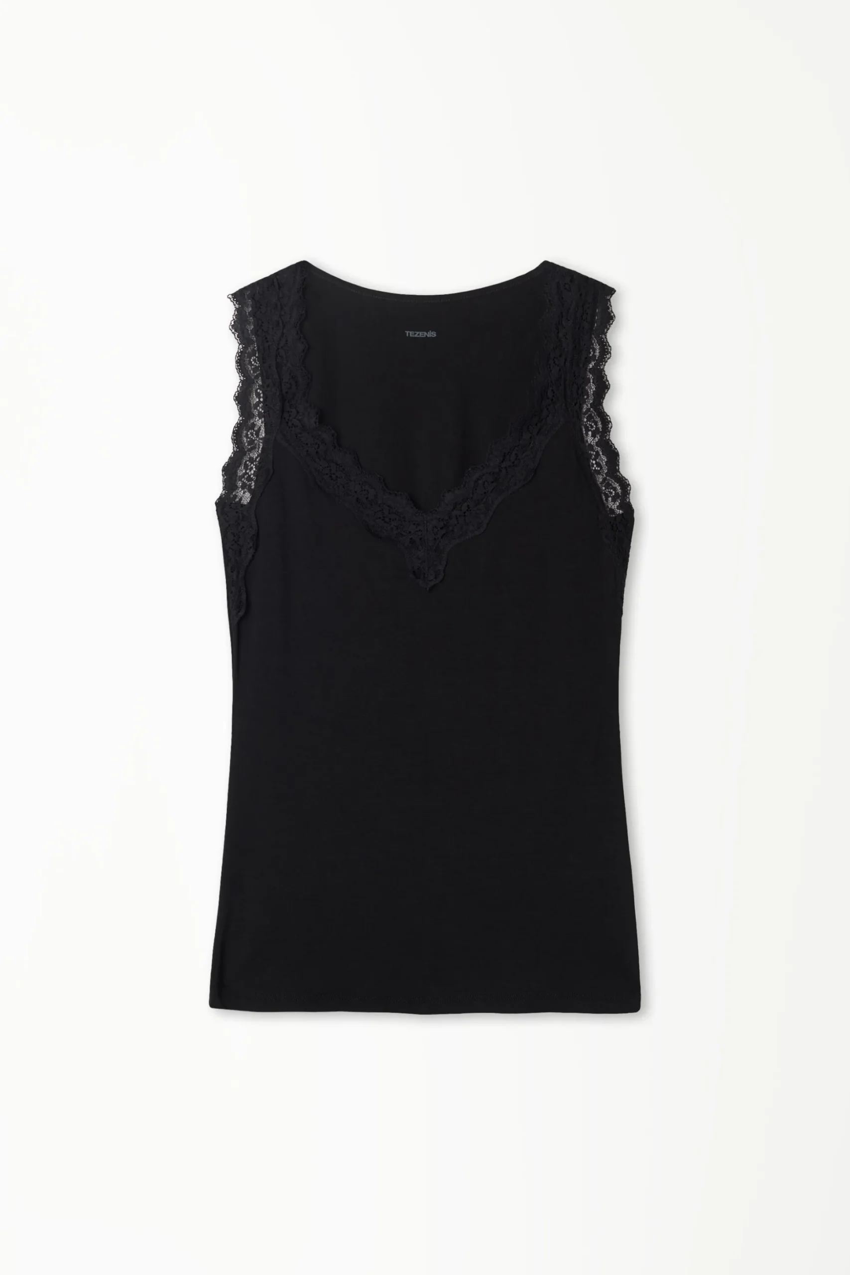 Lace Wide Strap V-Neck Viscose Camisole - Tank Tops - Women | Tezenis