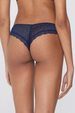 Laser-Cut Cotton Recycled Lace Brazilian Panties - Cheeky Briefs - Women | Tezenis
