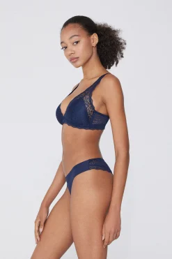 Laser-Cut Cotton Recycled Lace Brazilian Panties - Cheeky Briefs - Women | Tezenis