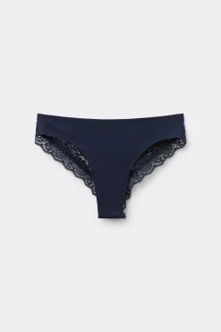 Laser-Cut Cotton Recycled Lace Brazilian Panties - Cheeky Briefs - Women | Tezenis