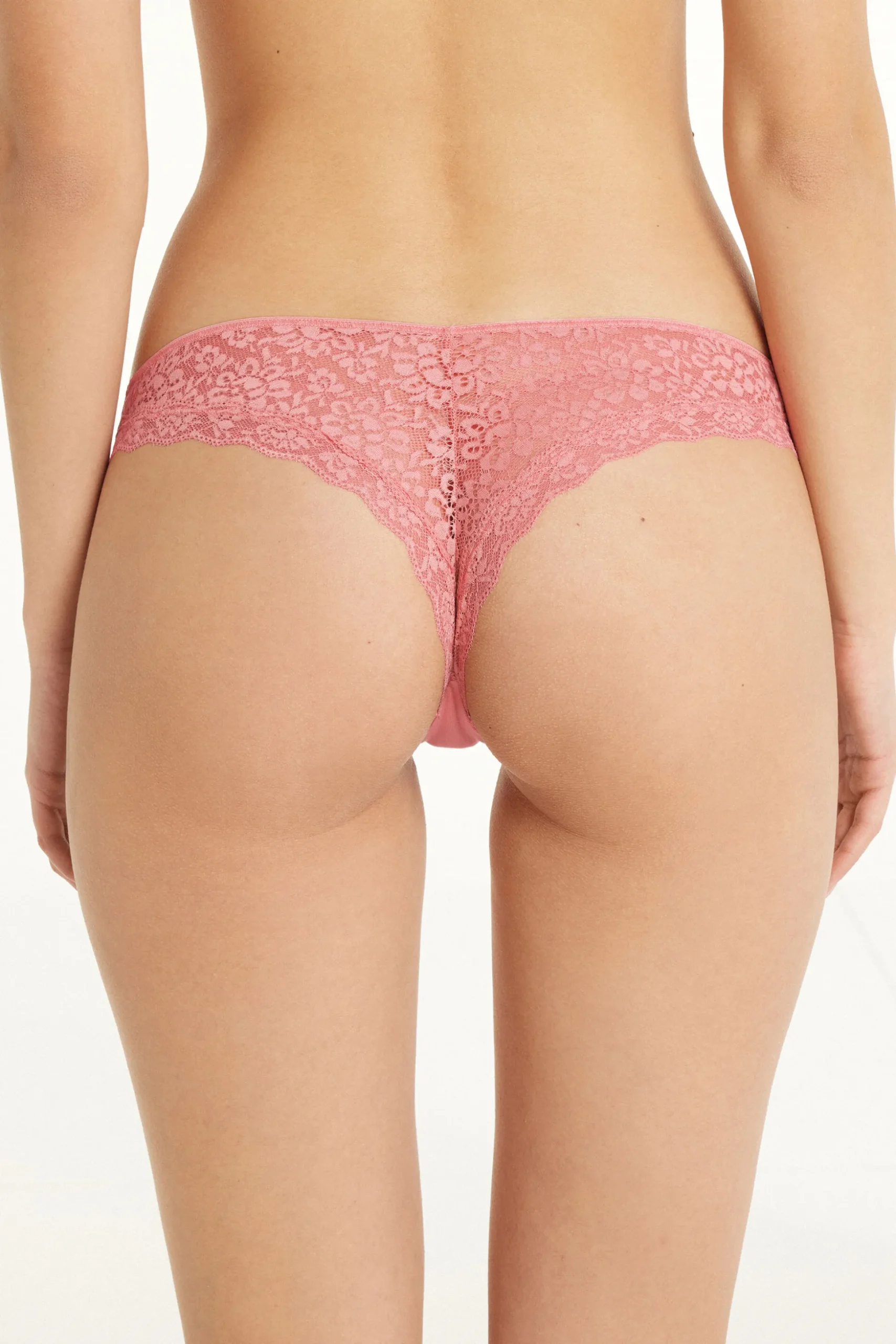 Laser-Cut Cotton Recycled Lace Brazilian Panties - Cheeky Briefs - Women | Tezenis