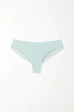 Laser-Cut Cotton Recycled Lace Brazilian Panties - Cheeky Briefs - Women | Tezenis