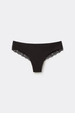 Laser-Cut Cotton Recycled Lace Brazilian Panties - Cheeky Briefs - Women | Tezenis