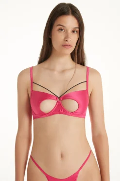 Lipstick Satin Demi-Cup Balconette Bra - Balconette - Women | Tezenis