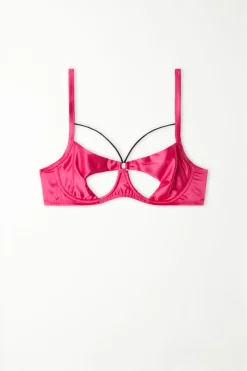 Lipstick Satin Demi-Cup Balconette Bra - Balconette - Women | Tezenis