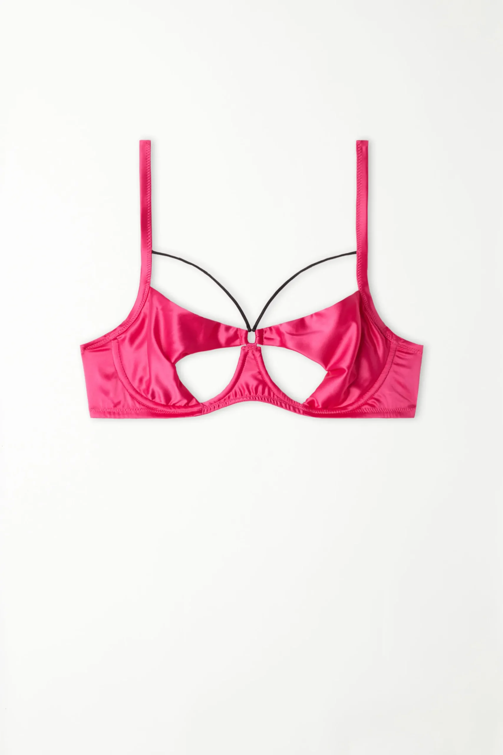 Lipstick Satin Demi-Cup Balconette Bra - Balconette - Women | Tezenis