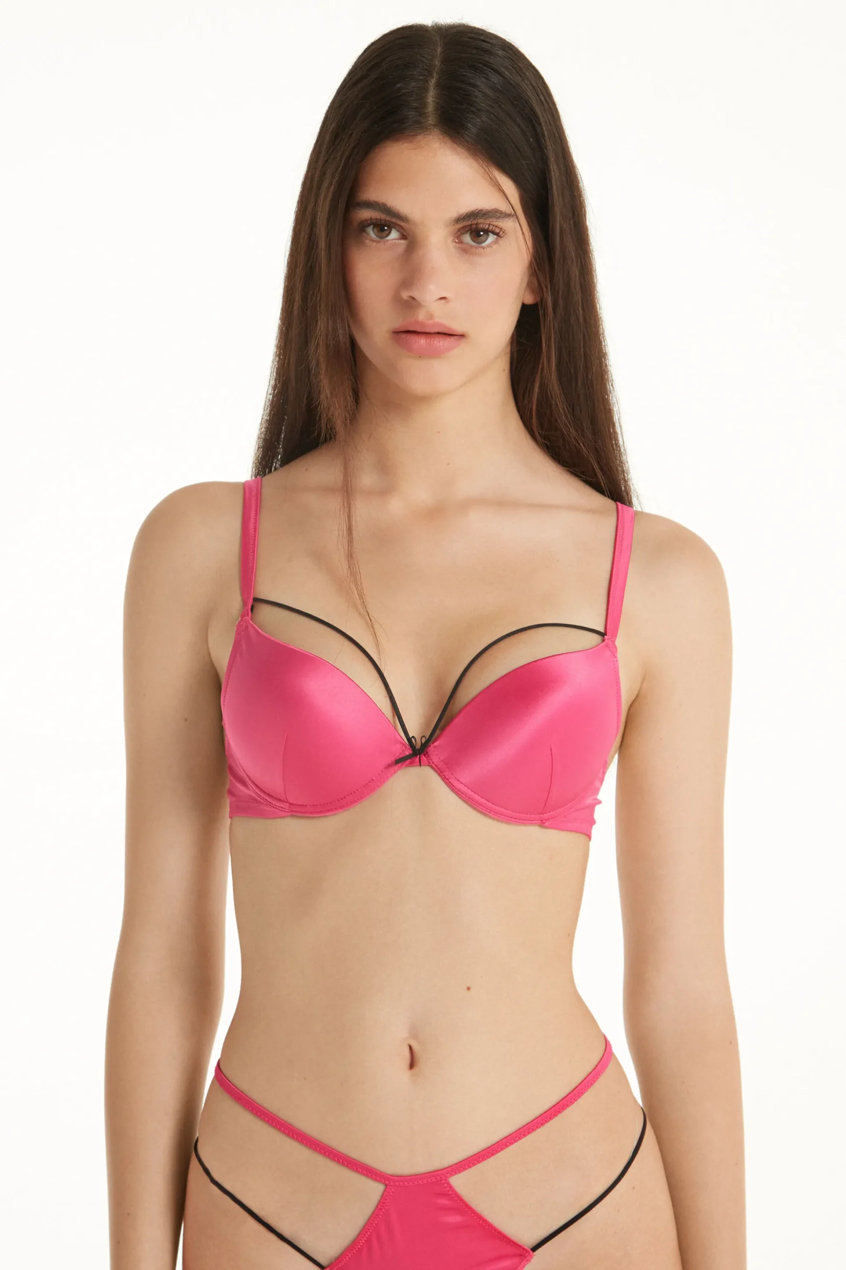 Lipstick Satin Los Angeles Super Push-Up Bra - Push-up - Women | Tezenis