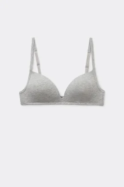 London Non-Wired Padded Triangle Bralette In Cotton - Triangle - Women | Tezenis