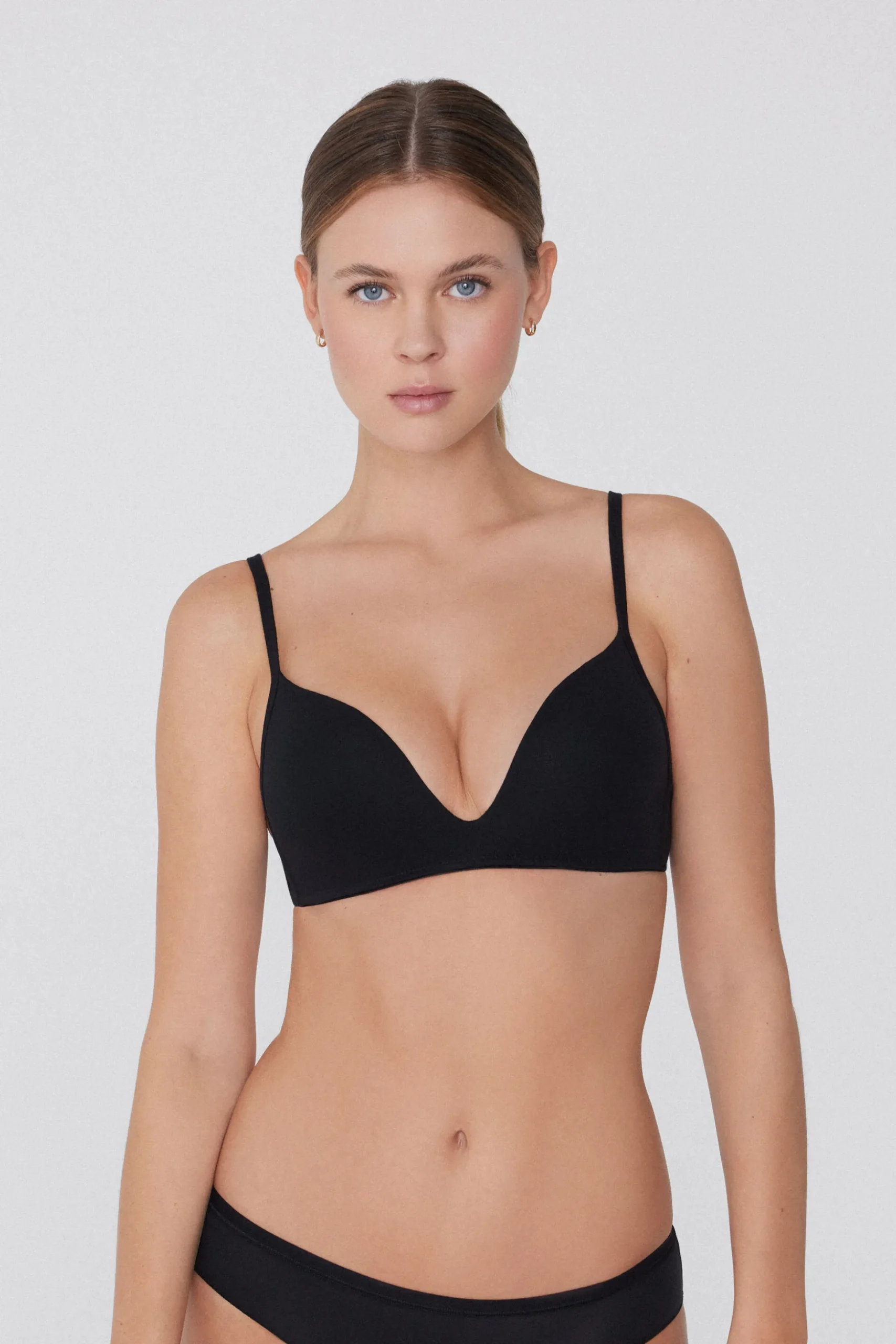 London Non-Wired Padded Triangle Bralette In Cotton - Triangle - Women | Tezenis