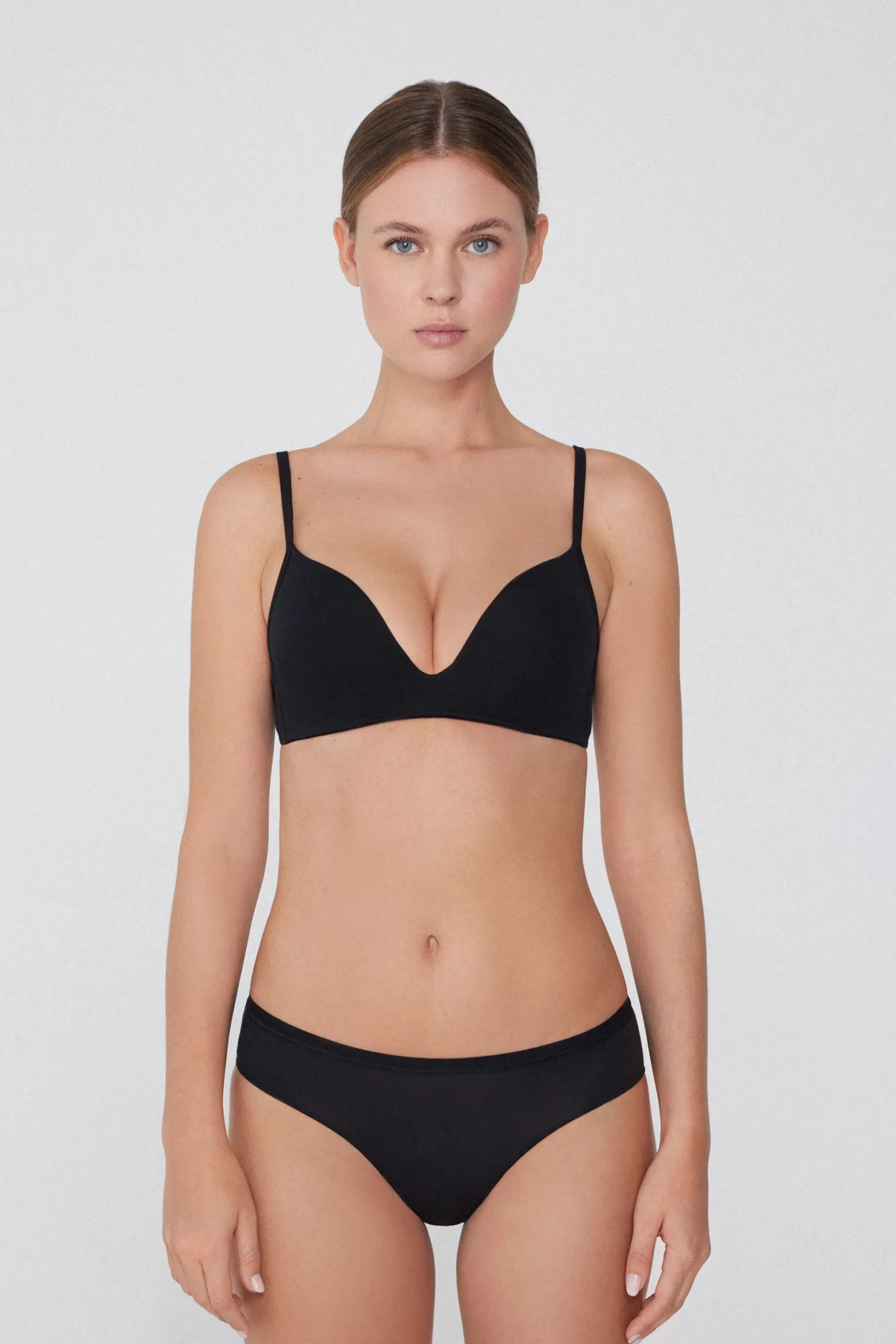 London Non-Wired Padded Triangle Bralette In Cotton - Triangle - Women | Tezenis