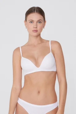 London Non-Wired Padded Triangle Bralette In Cotton - Triangle - Women | Tezenis