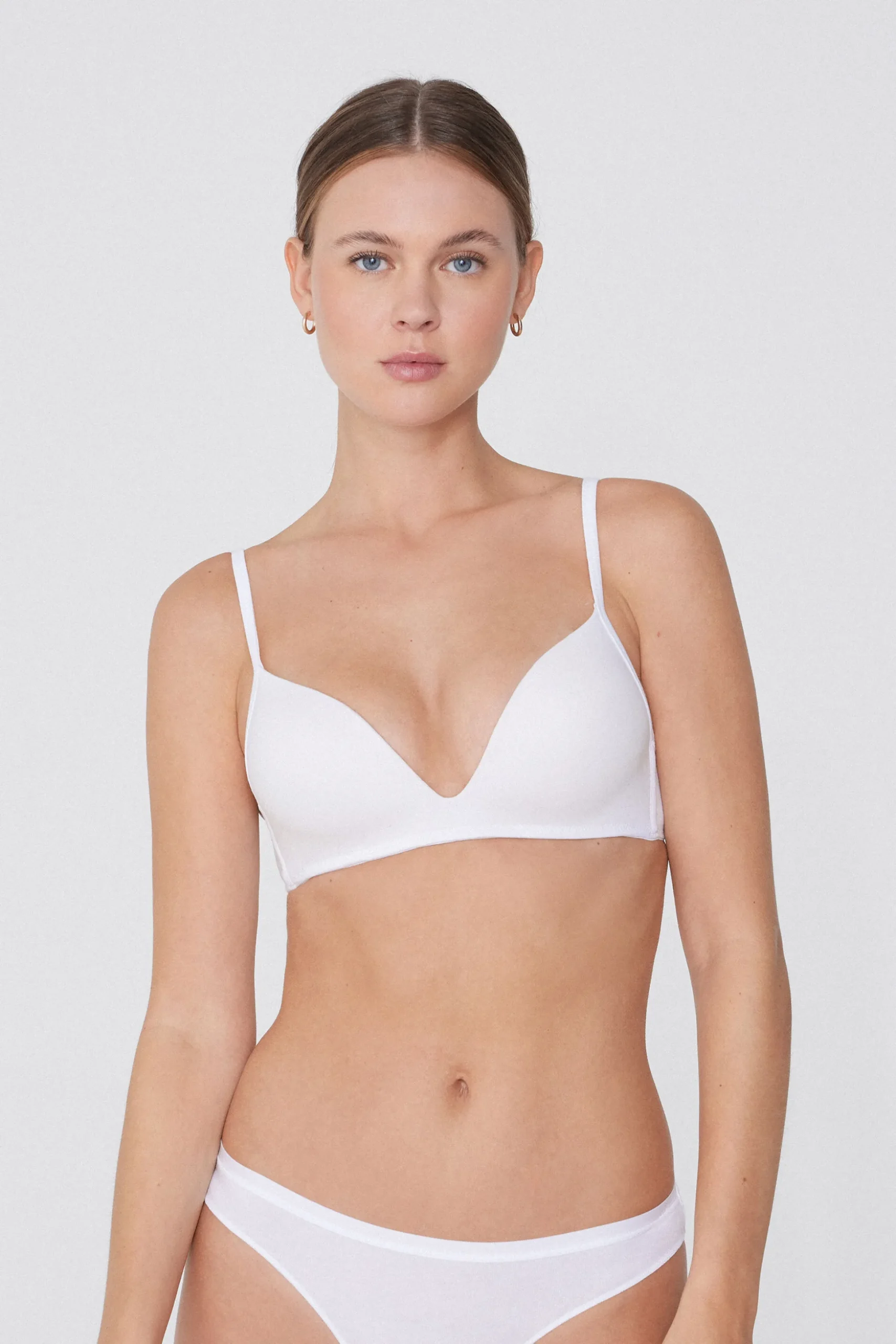 London Non-Wired Padded Triangle Bralette In Cotton - Triangle - Women | Tezenis