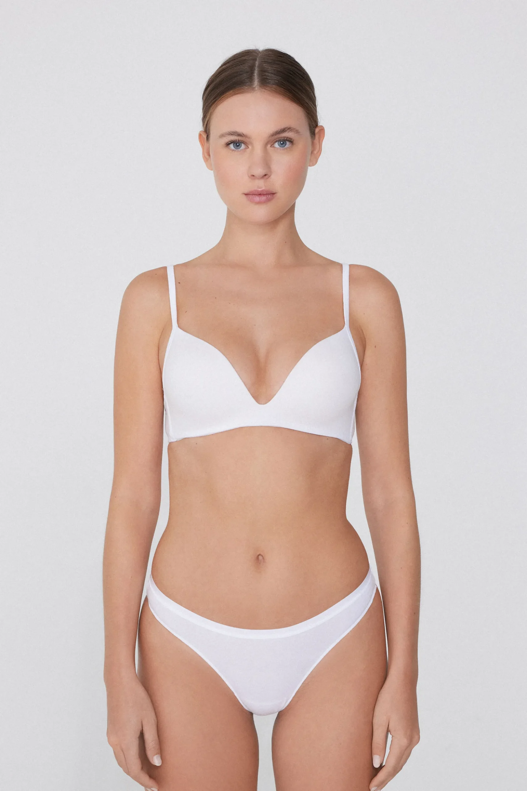 London Non-Wired Padded Triangle Bralette In Cotton - Triangle - Women | Tezenis