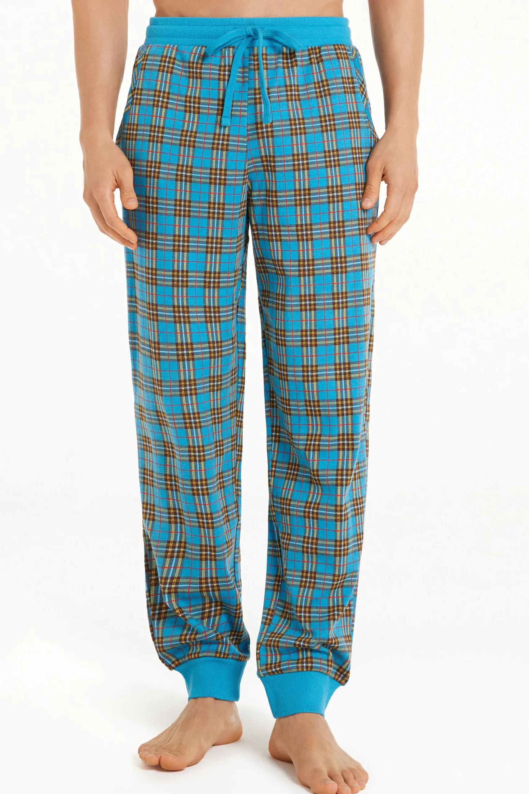 Long Cotton Sweatpants With Drawstring - Long Pajamas - Men | Tezenis