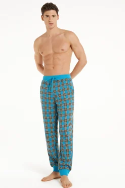 Long Cotton Sweatpants With Drawstring - Long Pajamas - Men | Tezenis
